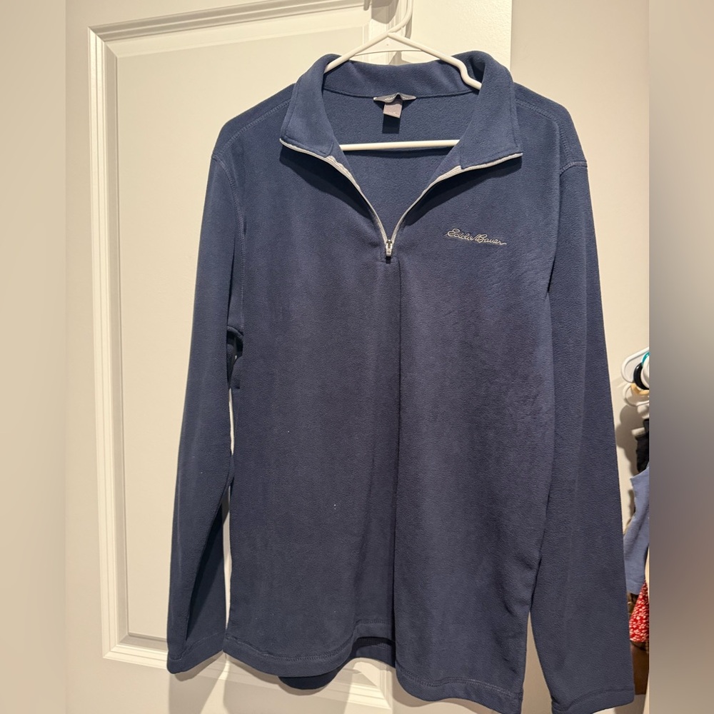 Eddie Bauer Blue Quarter Zip Up Sweater